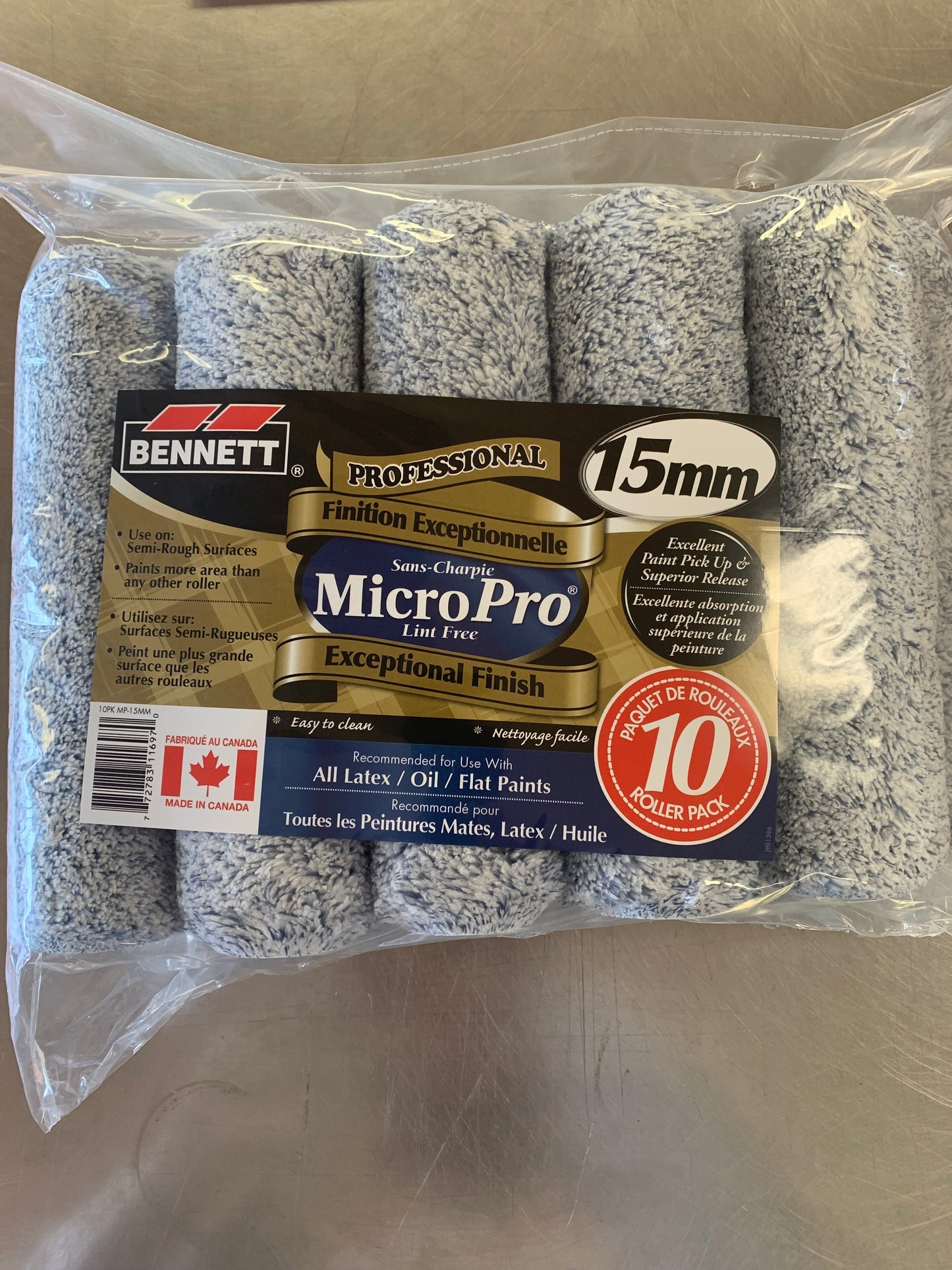 Bennett Micro Pro 15mm Roller 10 Pack